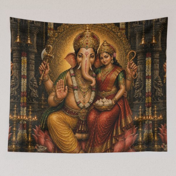 Item preview, The 32 Forms of Lord Ganesha Collection | Shakti Ganapati – Divine Union of Wisdom and Shakti | Museum-Quality Sacred Hindu Temple Artwork designed and sold by Homyar.