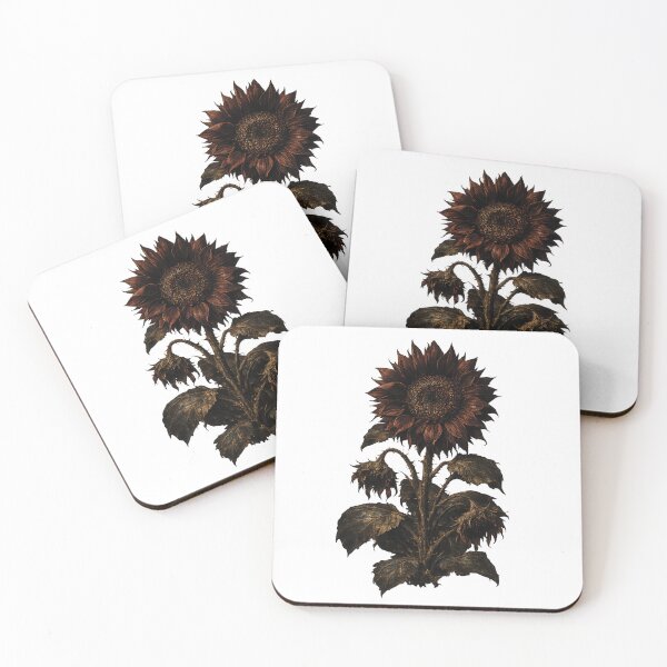 Item preview, Vintage Dark Sunflower Moody Bronze Gothic Botanical Art designed and sold by WERSY.