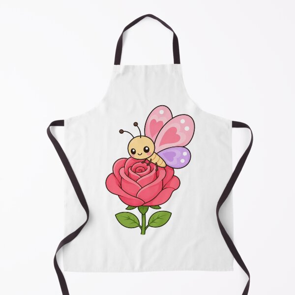 Item preview, Cute Butterfly on Rose Kawaii Cartoon Flower Nature Design designed and sold by Seculinator.