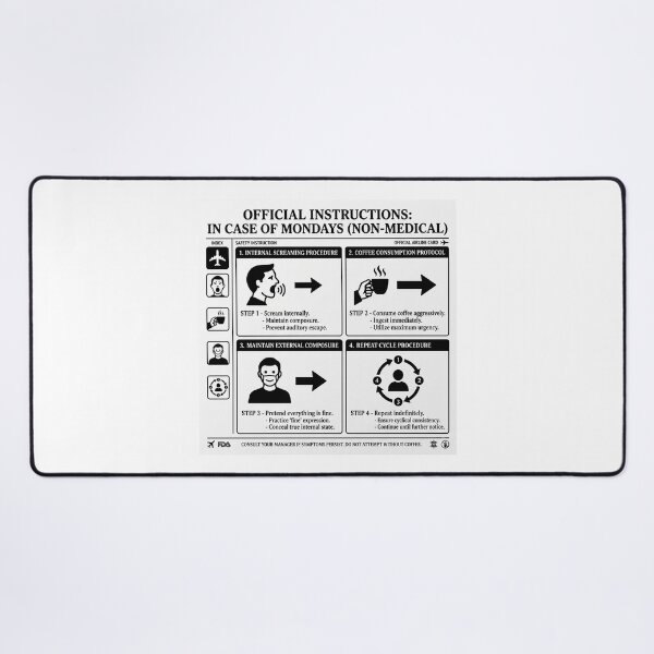 Item preview, Funny Monday Emergency Instructions Inappropriate Humor Design designed and sold by LunaMarkos.
