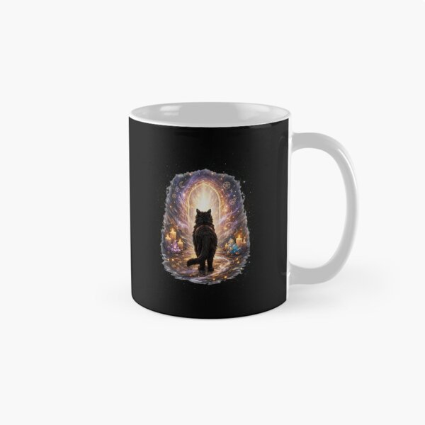 Item preview, Coming Home – Cosmic Black Cat Portal Art designed and sold by MysticOzzy.