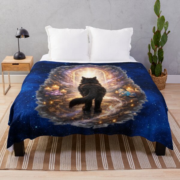Item preview, Coming Home – Cosmic Black Cat Portal Art designed and sold by MysticOzzy.