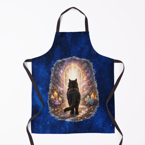 Item preview, Coming Home – Cosmic Black Cat Portal Art designed and sold by MysticOzzy.