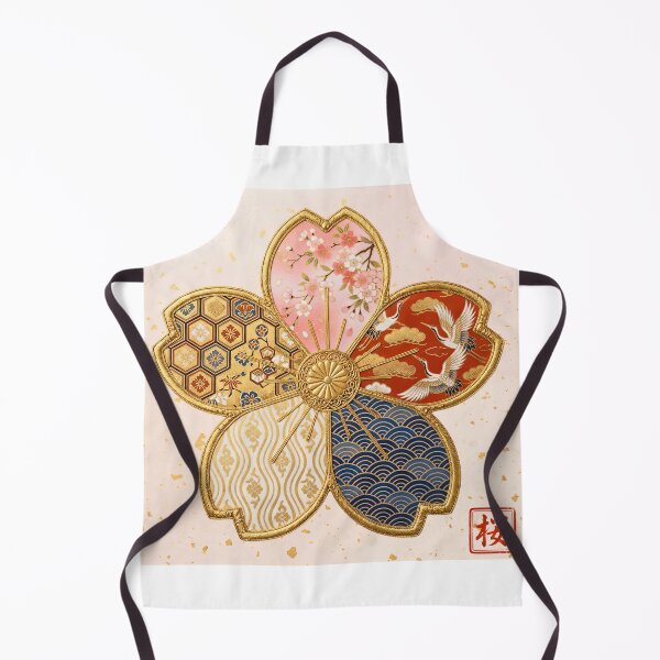 Item preview, Sakura — Japanese Cherry Blossom Crest Art Print | Crane & Cherry Blossom Kamon Pattern designed and sold by KimonoKotoba.