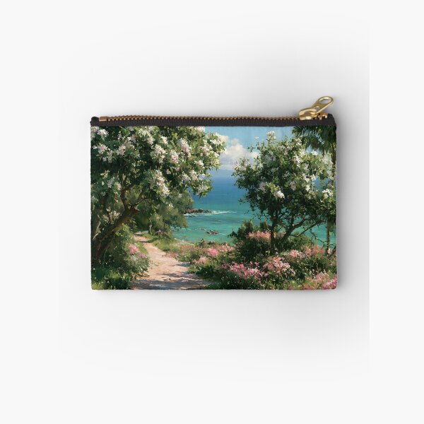 Item preview, Hawaiian Tropical Beach Path with Flowering Tree and Turquoise Ocean v5 designed and sold by daila70.