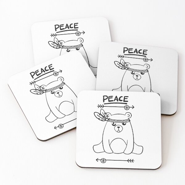 Item preview, Peace Bear- Cute Boho Teddy Graphic designed and sold by GentleChaosArt.