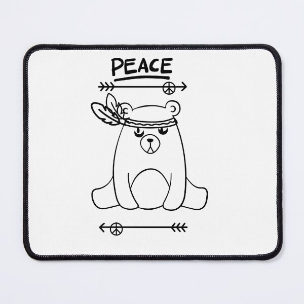 Item preview, Peace Bear- Cute Boho Teddy Graphic designed and sold by GentleChaosArt.