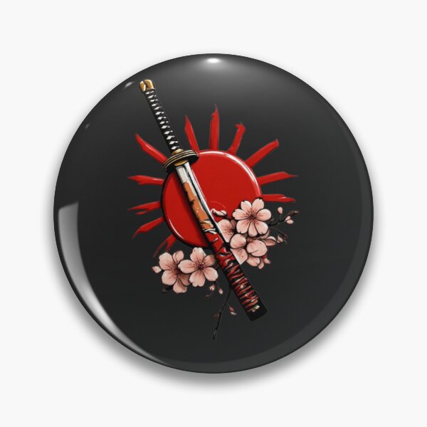 Item preview, Samurai Katana with Red Sun & Cherry Blossom | Elysium Echoes Icon 01 designed and sold by Shift-Bloom.