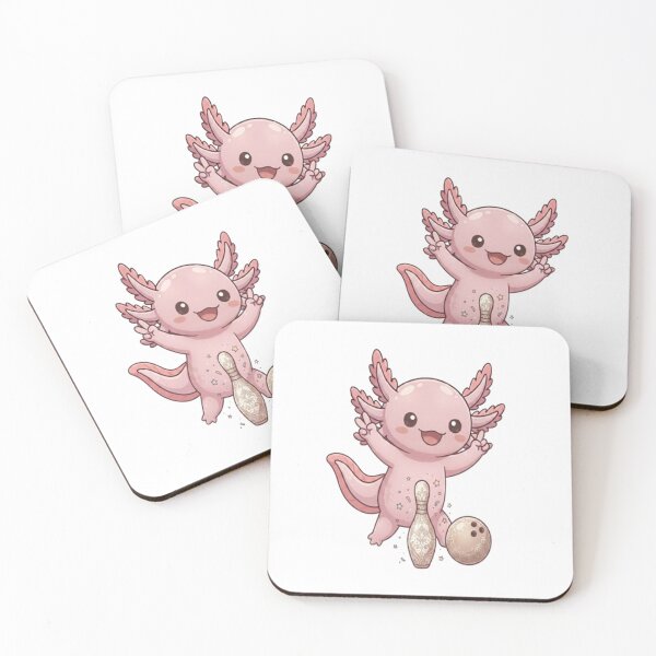 Item preview, Cute Axolotl Playing Bowling Game designed and sold by Ella_Sketch.