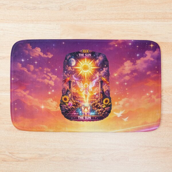 Item preview, Neon Vaporwave Tarot Illustration – The Sun designed and sold by MysticOzzy.