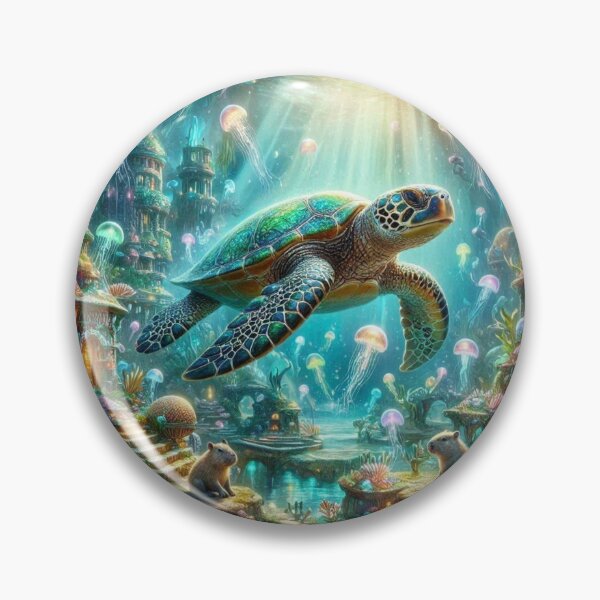 Item preview, Ocean Guardian – Fantasy Sea Turtle Dreamscape designed and sold by Dogandesighn.