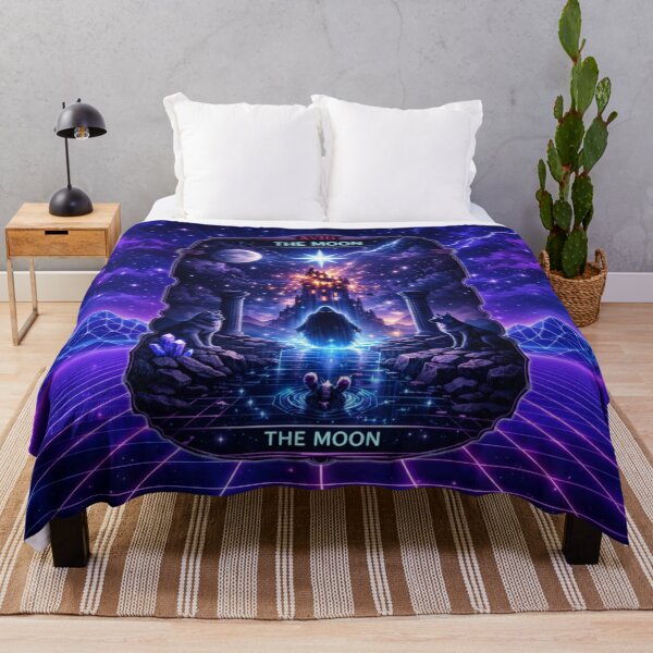 Item preview, Vaporwave The Moon Tarot – Neon Cosmic Design designed and sold by MysticOzzy.