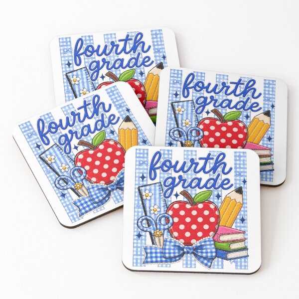 Item preview, Striped Preppy Fourth Grade Blue Gingham Apple Pencil Back To School Teacher designed and sold by VGAfanatic.