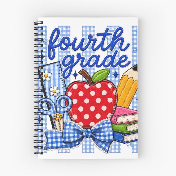 Item preview, Striped Preppy Fourth Grade Blue Gingham Apple Pencil Back To School Teacher designed and sold by VGAfanatic.