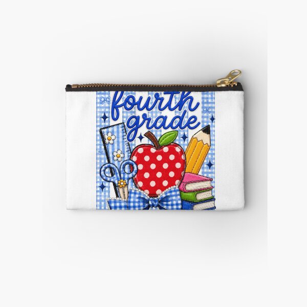 Item preview, Striped Preppy Fourth Grade Blue Gingham Apple Pencil Back To School Teacher designed and sold by VGAfanatic.
