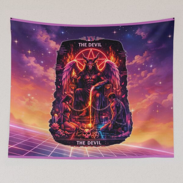 Item preview, XV – THE DEVIL (Vaporwave Tarot Edition) designed and sold by MysticOzzy.