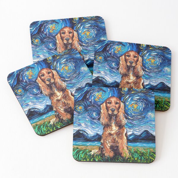 Item preview, Red Cocker Spaniel Night designed and sold by AjaTrier.