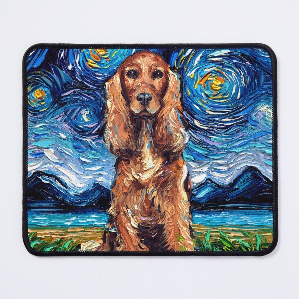 Item preview, Red Cocker Spaniel Night designed and sold by AjaTrier.