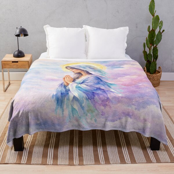 Item preview, Holy Mother in Prayer — Sacred Watercolor Art designed and sold by MysticOzzy.