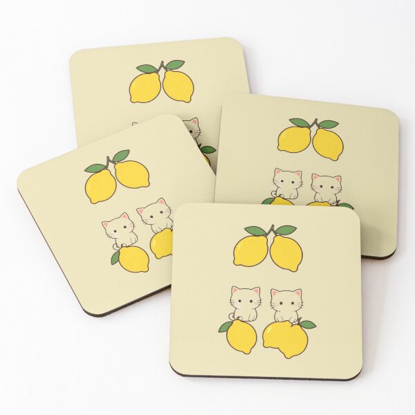 Item preview, Two Kawaii Kittens on Lemons - Cute Summer Design designed and sold by Natalia-Vlad.