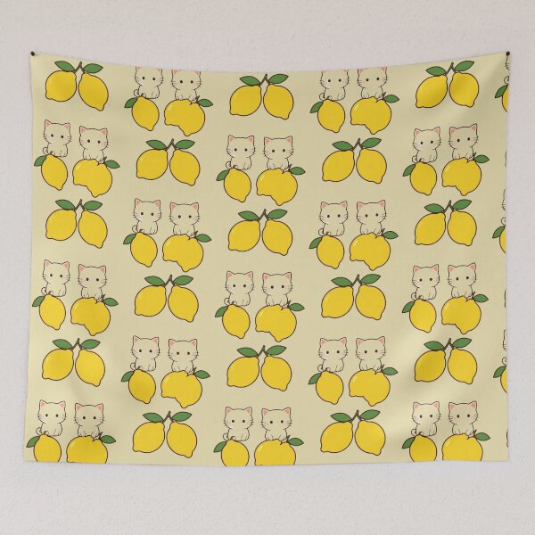 Item preview, Two Kawaii Kittens on Lemons - Cute Summer Design designed and sold by Natalia-Vlad.