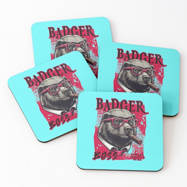 Item preview, Badger Boss Design – Funny Badger with Cigar Mafia Style Badass Animal Gift designed and sold by PixelsPaws.