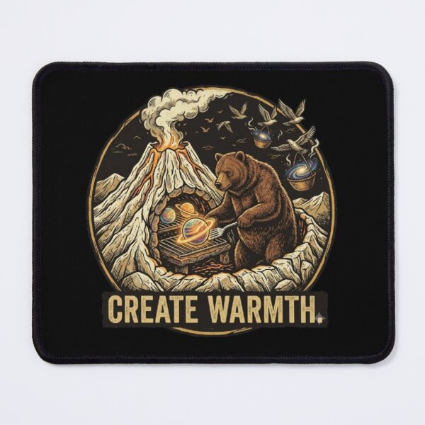 Item preview, Create Warmth – Cosmic Bear Volcano Art designed and sold by Dogandesighn.