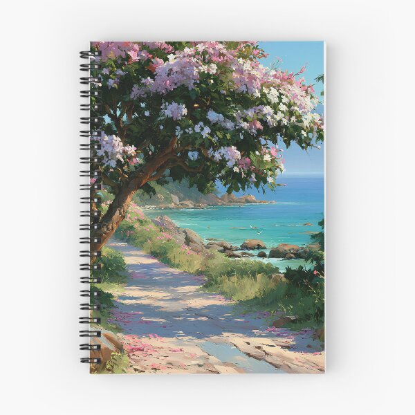 Item preview, Hawaiian Tropical Beach Path with Flowering Tree and Turquoise Ocean v7 designed and sold by daila70.
