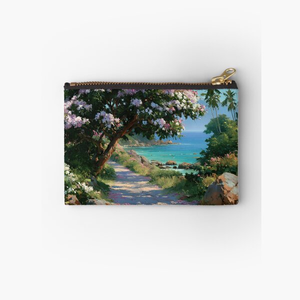 Item preview, Hawaiian Tropical Beach Path with Flowering Tree and Turquoise Ocean v7 designed and sold by daila70.