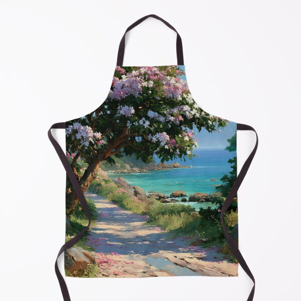 Item preview, Hawaiian Tropical Beach Path with Flowering Tree and Turquoise Ocean v7 designed and sold by daila70.
