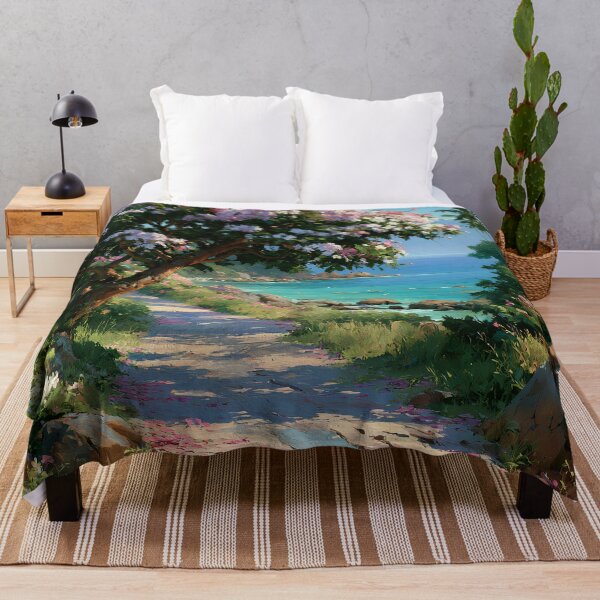 Item preview, Hawaiian Tropical Beach Path with Flowering Tree and Turquoise Ocean v7 designed and sold by daila70.