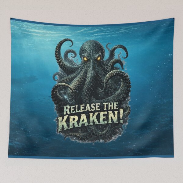 Item preview, The Kraken Awakens — Mythical Sea Creature Art designed and sold by MysticOzzy.
