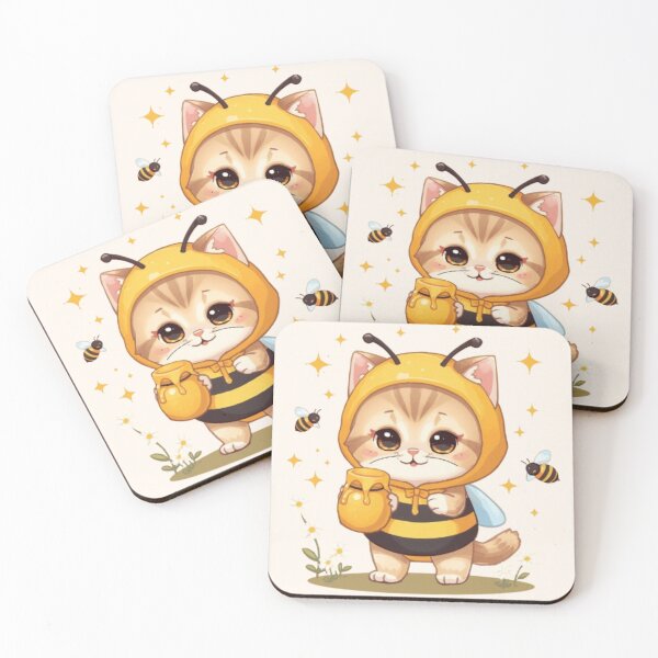 Item preview, Cute Honey Bee Cat Kawaii Sticker | Adorable Bee Kitty Gift designed and sold by Stylestickers55.