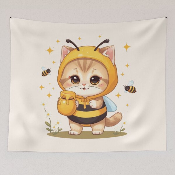 Item preview, Cute Honey Bee Cat Kawaii Sticker | Adorable Bee Kitty Gift designed and sold by Stylestickers55.
