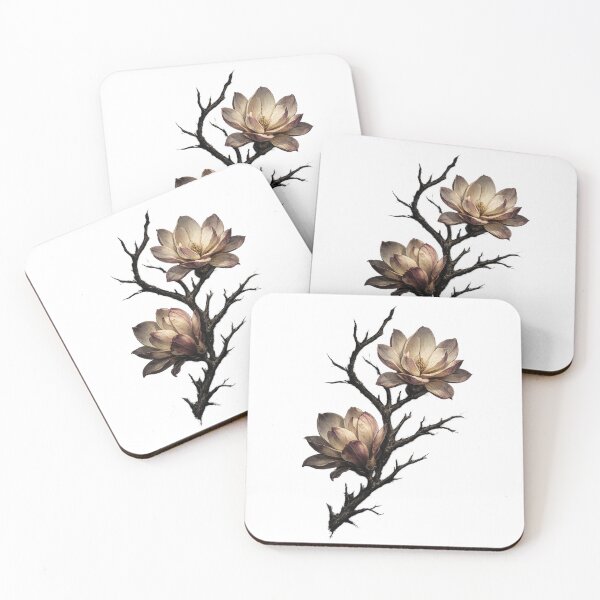 Item preview, Vintage Dark Magnolia Branch Moody Ivory Gothic Botanical Art designed and sold by WERSY.