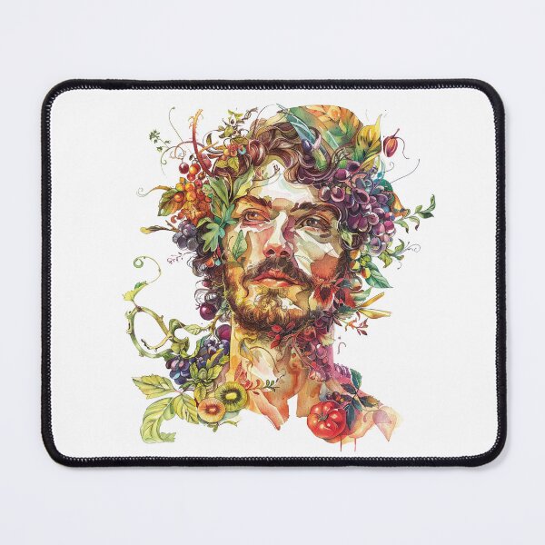 Item preview, Watercolor portrait of a man with grapes designed and sold by Tana&tanuc.