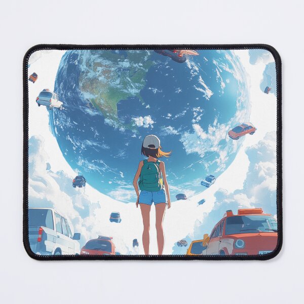 Item preview, A girl looks at the globe and waits for a car designed and sold by Tana&tanuc.