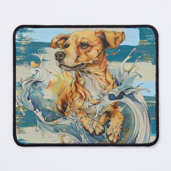 Item preview, A happy dog ​​sits in the waves designed and sold by Tana&tanuc.