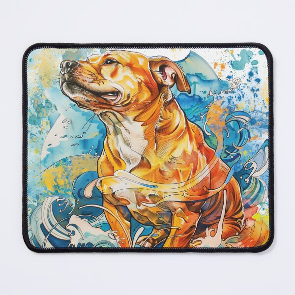 Item preview, A happy dog sits in the sea waves designed and sold by Tana&tanuc.