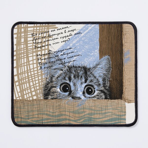 Item preview, A scared kitten looks out from the boxes designed and sold by Tana&tanuc.