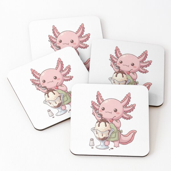 Item preview, Cute Axolotl Making Ice Sundae designed and sold by Ella_Sketch.