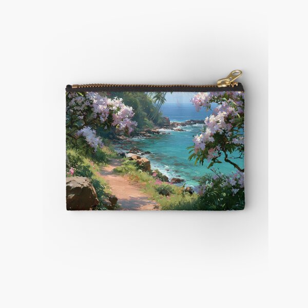 Item preview, Hawaiian Tropical Beach Path with Flowering Tree and Turquoise Ocean v8 designed and sold by daila70.