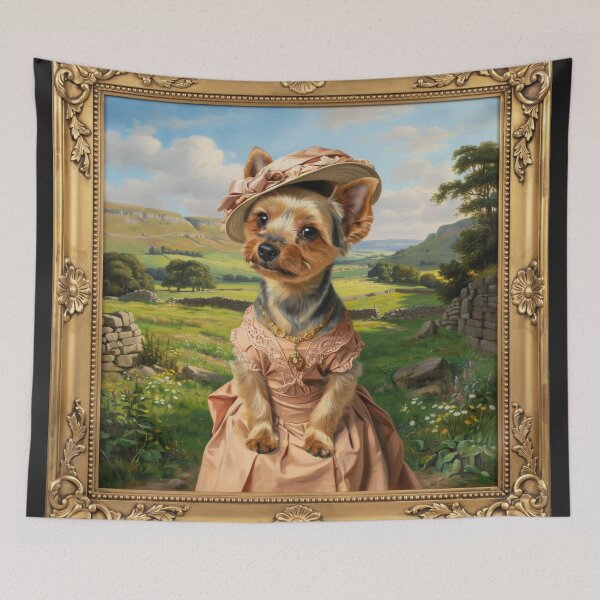 Item preview, A formal baroque-style royal portrait illustration of a charming Yorkshire Terrier  designed and sold by 123ks.