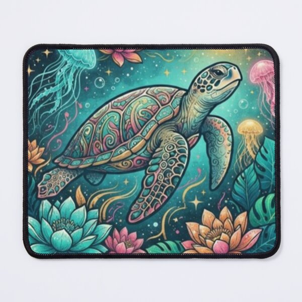 Item preview, Flow with the Tide – Fantasy Sea Turtle Art designed and sold by Dogandesighn.