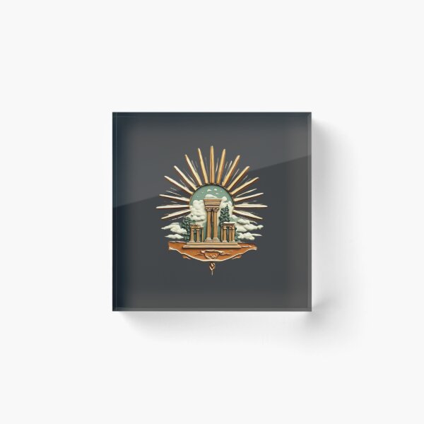 Item preview, Golden Sunburst with Ancient Roman Colosseum | Elysium Echoes Icon 01 designed and sold by Shift-Bloom.