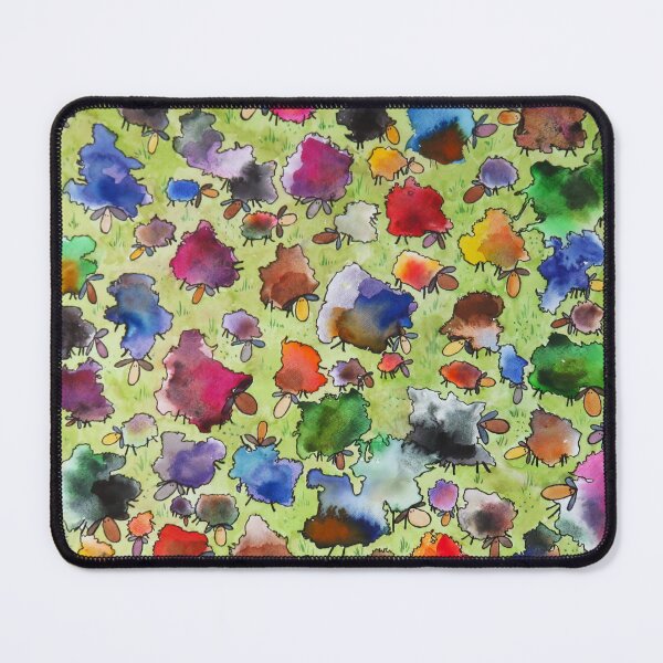 Item preview, Spinners Rare Breed Sheep Flock painting in watercolors and ink designed and sold by ChillonLeachArt.