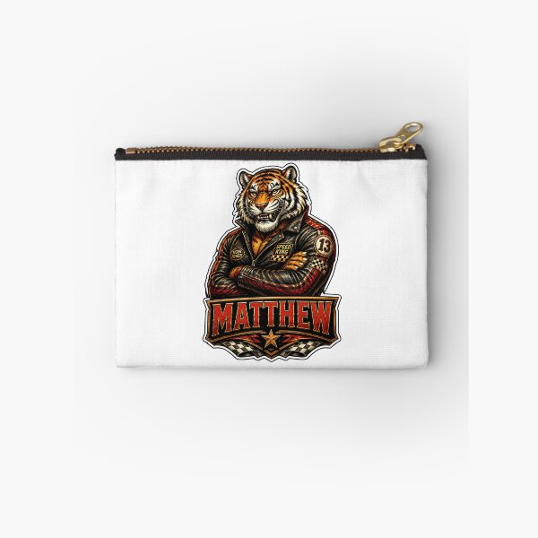 Item preview, Matthew – Racing Tiger Name Mascot Sticker designed and sold by AlexLineArt.