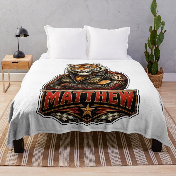 Item preview, Matthew – Racing Tiger Name Mascot Sticker designed and sold by AlexLineArt.