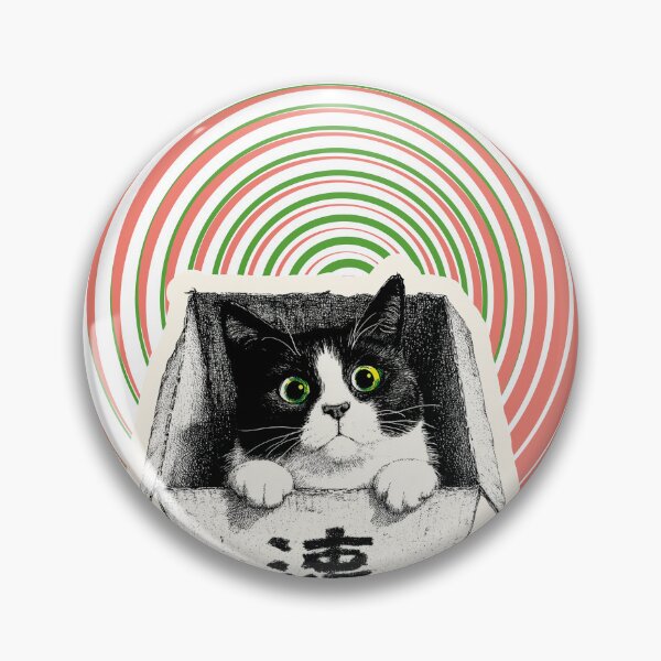 Item preview, A hallucinating cat against a background of concentric pink and green circles designed and sold by Tana&tanuc.