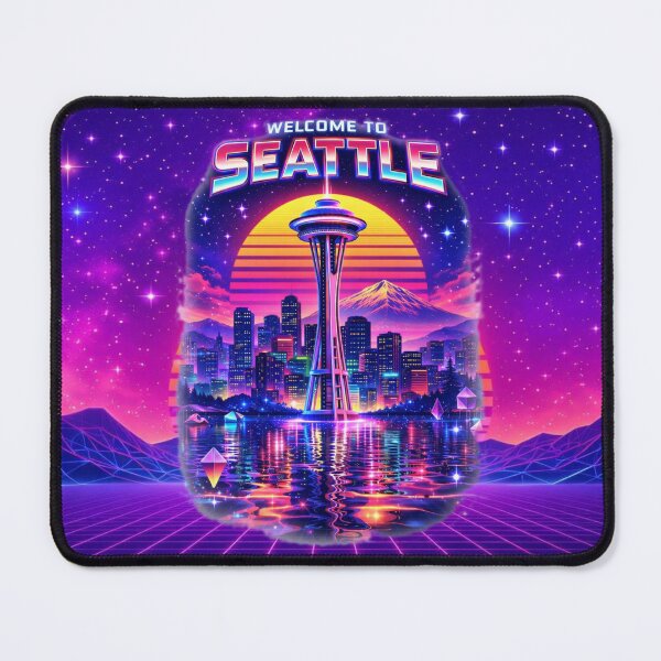 Item preview, Seattle Synthwave Sunset – Retro Cityscape designed and sold by MysticOzzy.